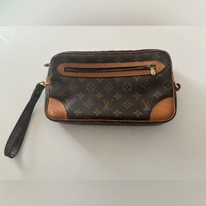 Louis Vuitton Marly Dragonne Vintage Wristlet Monogram Clutch